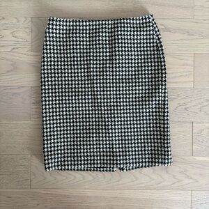 Ralph by Ralph Lauren Black & White Houndstooth Wool Skirt Y2K Tartan Size 8
